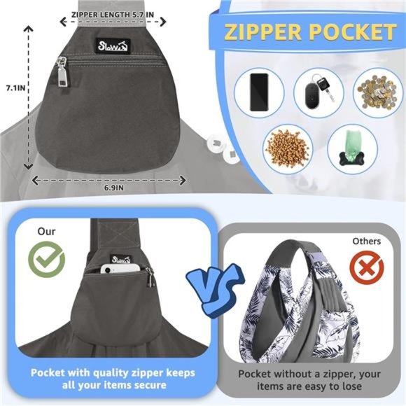 Dog Carrier Sling, Thick Padded Adjustable Shoulder Strap Dog Carriers - Picture 3 of 8